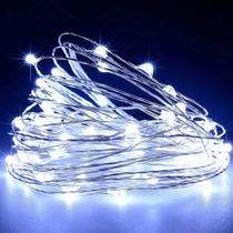 Fio arame com 50 leds branca a pilha Fio arame com 50 leds branca a pilha