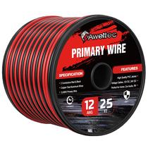 Fio AWELTEC 12 AWG 7,5 m Vermelho e Preto CCA 12V/24V CC Fio AWELTEC 12 AWG 7,5 m Vermelho e Preto CCA 12V/24V CC