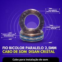 Fio bicolor Paralelo cristal 2,5mm 50mts Som automotivo Fio bicolor Paralelo cristal 2,5mm 50mts Som automotivo