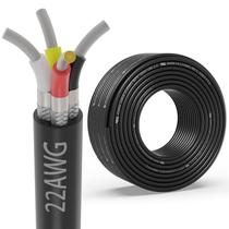 Fio blindado CNC WJRZA UL2464 22 AWG 4 núcleos 7,62 m de cobre estanhado Fio blindado CNC WJRZA UL2464 22 AWG 4 núcleos 7,62 m de cobre estanhado