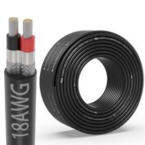 Fio blindado WJRZA UL2464 18 AWG 2 Condutor 7,62m