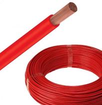 Fio Cabinho 6 mm Vermelho Cristal Rolo 100 Metros