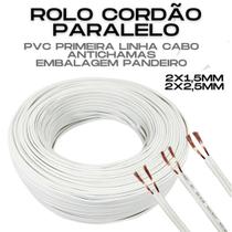 Fio Cabo Cordão Paralelo 2x1,5mm 100 metros Branco