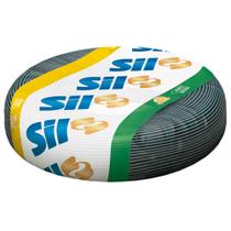 Fio Cabo Flexivel Sil 10,0mm 750V Rolo 100 Metros Preto Fio Cabo Flexivel Sil 10,0mm 750V Rolo 100 Metros Preto