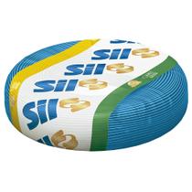 Fio cabo flexível sil 10mm azul rolo 100 metros 258504