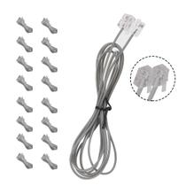 Fio Cabo RJ11 Telefonico 1M e 60cm Kit 50 uni Telefone Fixo Fax Extensao Fino Resistente Fio Cabo RJ11 Telefonico 1M e 60cm Kit 50 uni Telefone Fixo Fax Extensao Fino Resistente