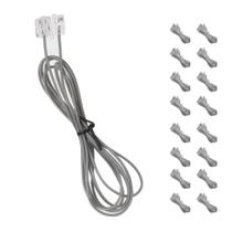 Fio Cabo Telefonico RJ11 1M e 60cm Kit 50 uni Telefone Extensao Fixo Fax Liso Resistente Fino - Ralos e Toneiras Fio Cabo Telefonico RJ11 1M e 60cm Kit 50 uni Telefone Extensao Fixo Fax Liso Resistente Fino - Ralos e Toneiras