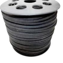 Fio Camurça Preto 3mm com 100 Metros - Aviamento Fio Camurça Preto 3mm com 100 Metros - Aviamento