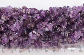 Fio Cascalho de Ametista Furado de 90 cm para Fazer Pulseira Tipo A