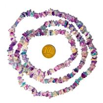 Fio Cascalho Fluorita furado 90 cm Para Fazer Pulseira