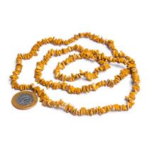 Fio Cascalho Jaspe Amarelo Furado 90 cm Para Fazer Pulseira