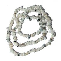 Fio Cascalho Pedra da Lua Verdadeira Furado 90cm Para Pulseira