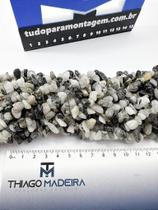 Fio Cascalho Quartzo Negro - 80cm - Bijuteria