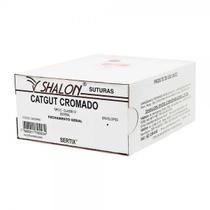 Fio Catgut Cromado 1 C/ Ag 3/8 Cir Cil 3 Cm Shalon