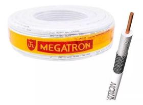 Fio coaxial branco 67% rg59 100m megatron