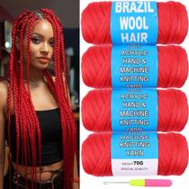 Fio COOKOO 4 Rollr Vermelho de Lã Brasileira Acrílico 70g/rolo Fio COOKOO 4 Rollr Vermelho de Lã Brasileira Acrílico 70g/rolo