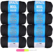 Fio COOKOO 8 Roll Natural Preto de Lã Brasileira 560g Fio COOKOO 8 Roll Natural Preto de Lã Brasileira 560g