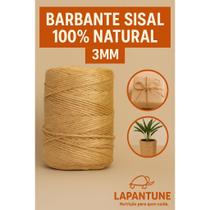 Fio Corda Barbante Sisal 100% Natural 3mm - Premium - Cordão barbante sisal natural