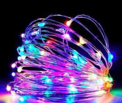 Fio Cordão Arame com 50 LEDs 5m a Pilha