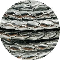 Fio Cordão material ecológico Trançado Prata 6mm 1 Metro Arte