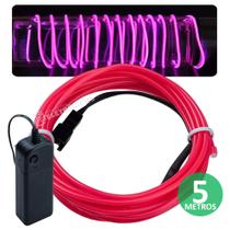 Fio Cordão Neon 5 Metros Com Controle A Pilha Festa Balada Resistente CLY5865 Fio Cordão Neon 5 Metros Com Controle A Pilha Festa Balada Resistente CLY5865