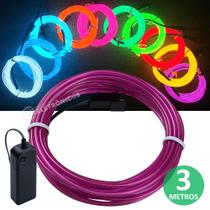 Fio Cordão Neon Fluorescente 3 Metros Com Controlador Luz Flexível XM21152