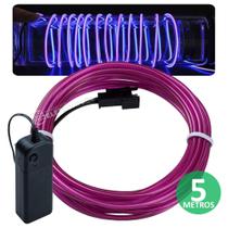 Fio Cordão Neon Fluorescente 5 Metros Com Controlador Luz Flexível CYL5865