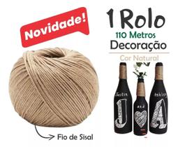 Fio cordão sisal - 2mm de Espessura com 100 Metros PREMIUM para Artesanatos