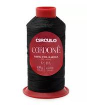 Fio cordonê círculo cor 8990 preto 450 metros de poliamida