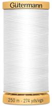 Fio de algodão natural Gutermann 250m branco mercerizado Fio de algodão natural Gutermann 250m branco mercerizado