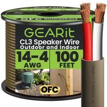 Fio de alto-falante GearIt 14AWG 100 pés, 4 condutores, classificação CL3, CL2