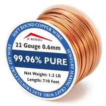 Fio de cobre D.MATIALL 99,95% puro 0,6 mm 216 m 0,54 kg C11000 Fio de cobre D.MATIALL 99,95% puro 0,6 mm 216 m 0,54 kg C11000