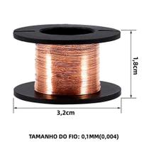 Fio de cobre esmaltado, calibre 0,1 mm, para reparo, manutenção e conexão ou uso de solda eletrônica Fio de cobre esmaltado, calibre 0,1 mm, para reparo, manutenção e conexão ou uso de solda eletrônica