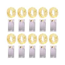 Fio De Cobre LED De 2/3 Metros Com 10 Luzes De Fada Para Decoração De Árvore De Natal E Festas - Fio De Cobre LED De 2/3 Metros Com 10 Luzes De Fada Para Decoração De Árvore De Natal E Festas -