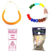 Fio de Coral Africano Segui Candomblé Orixá Pulseira Banho Ervas Defumação Kit