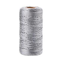 Fio De Cordão Dourado Prateado 1.5mm 100m/Rolo Para Decoração De Presentes De Natal, Festas De Fio De Cordão Dourado Prateado 1.5mm 100m/Rolo Para Decoração De Presentes De Natal, Festas De