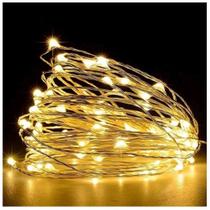 Fio De Fada 30 Lâmpadas Cordão Luz LED Amarelo 3 Metros