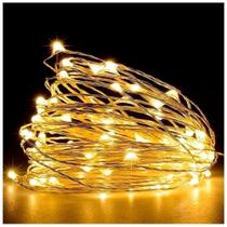 Fio De Fada 30 Lâmpadas Cordão Luz Led Amarelo 3 Metros
