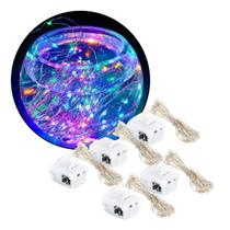 Fio De Fada Led Colorido Kit 5 Cordão 2M Bateria Iluminação