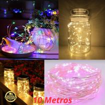 Fio de fada led decorativo 10 m rosa/colorido/branco quente(amarelo)- natal ano novo festa decoração halloween raloin enfeite