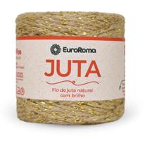 Fio de Juta 77M. Natural C/BRILHO Dourado Euroroma