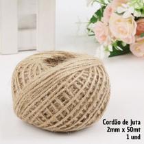 Fio De Juta Natural 2mm x 50 Metros - Cordão De Juta - Juta Para Festas - Corda Juta Marrom