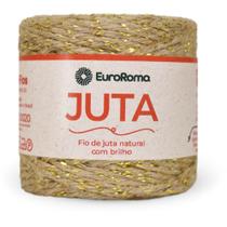 Fio de Juta Natural com Brilho Dourado 77M