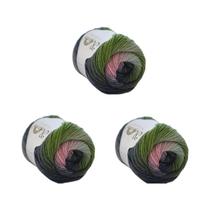 Fio De Lã 100% Colorido Arco-Íris Para Tricô Manual, Crochê, Lãs Macias Para Cachecol, Xale E Suéter