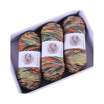 Fio De Lã Colorido Em Gradiente Arco-Íris 360g, Espessura Média, Para Tricô Manual DIY De Suéter,