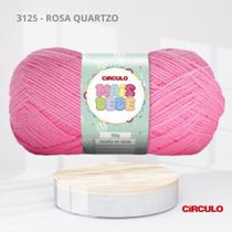 Fio de Lã Mais Bebê 100g 500m 100% Acrílico para Crochê e Tricô Infantil Cor:3125 - ROSA QUARTZO