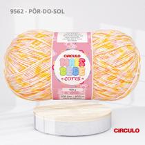 Fio de Lã Mais Bebê Cores Infantil 100g 500m 100% Acrílico para Crochê Tricô Bebê e Artesanato Cor:9562 - PÔR-DO-SOL