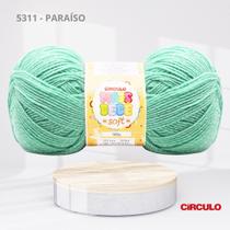 Fio de Lã Mais Bebê Soft 100g 322m para Crochê e Tricô Linha Macia para Roupas de Bebê e Infantil Cor:5311 - PARAÍSO