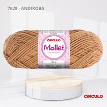 Fio de Lã Mollet 40g 80m 100% Acrílico para Crochê, Tricô e Artesanato Cor:7650 - AMÊNDOA