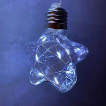 Fio De Led Com 10 Lâmpadas Estrelas Fio De Fada USB e Pilha AA Cor:Branco Frio